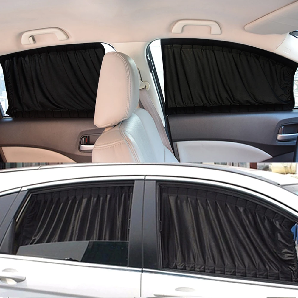 2PC Car Sunshade Window Curtain Universal Auto Window Sun Shade Privacy Sun UV Protection Window Shield Car Interior Accessories