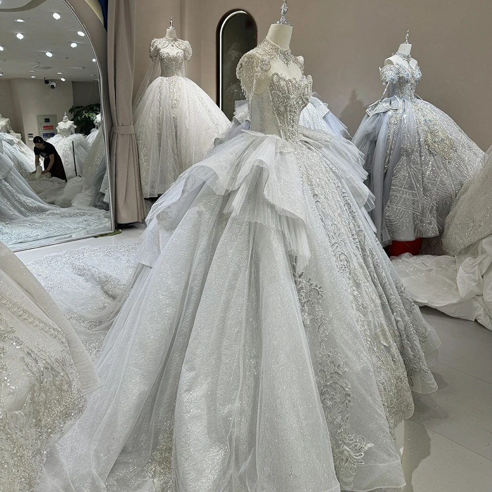 Vestido de novia personalizado con cuentas y cristales exquisitos, vestido de novia sin tirantes, cola de corte, плаajtе сudenдебное Bride Br