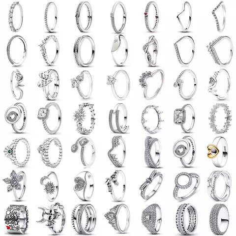 European New 925 Silver Heart-Shaped,Floral,Square Ring Suitable for Exquisite High-Quality Jewelry for Women at Wedding Parties