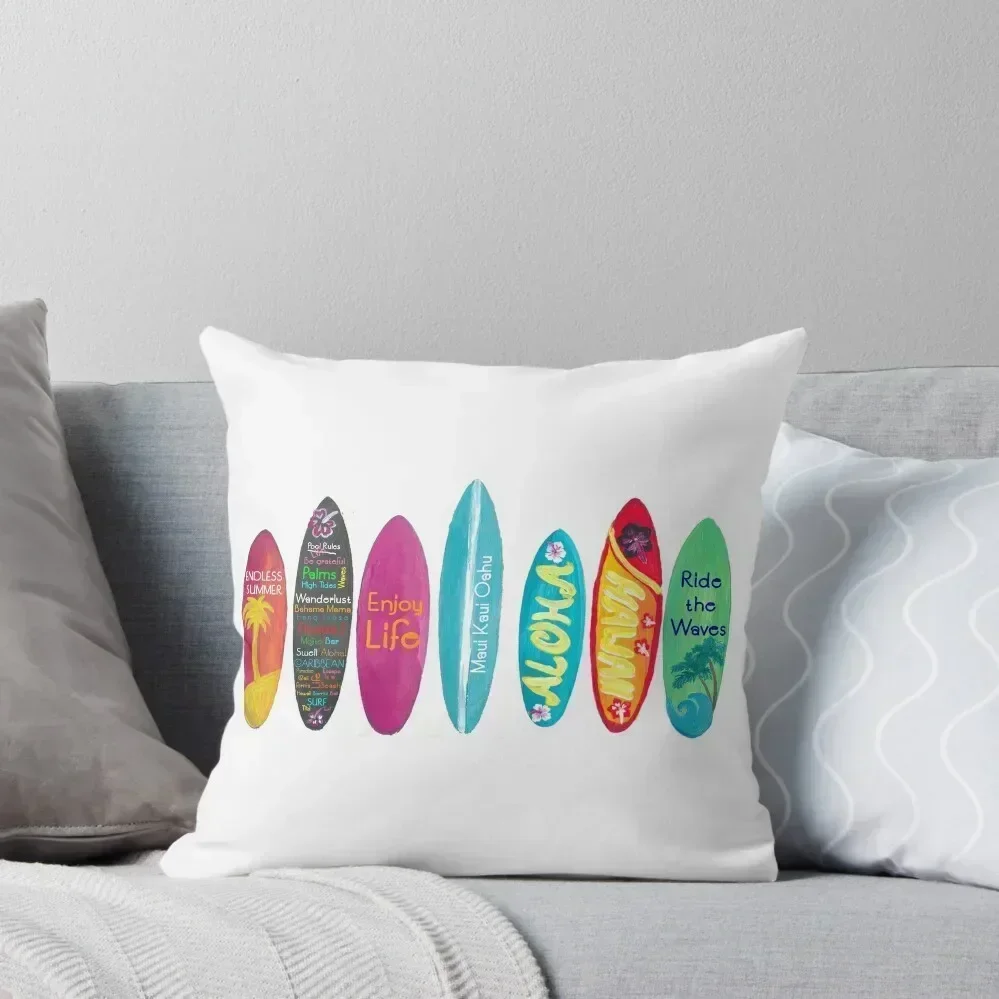 

Surfboard Philosophy - Enjoy Life, Travel and Surf - III Throw Pillow New year Cushions For Decorative Sofa Sofas Covers pillow