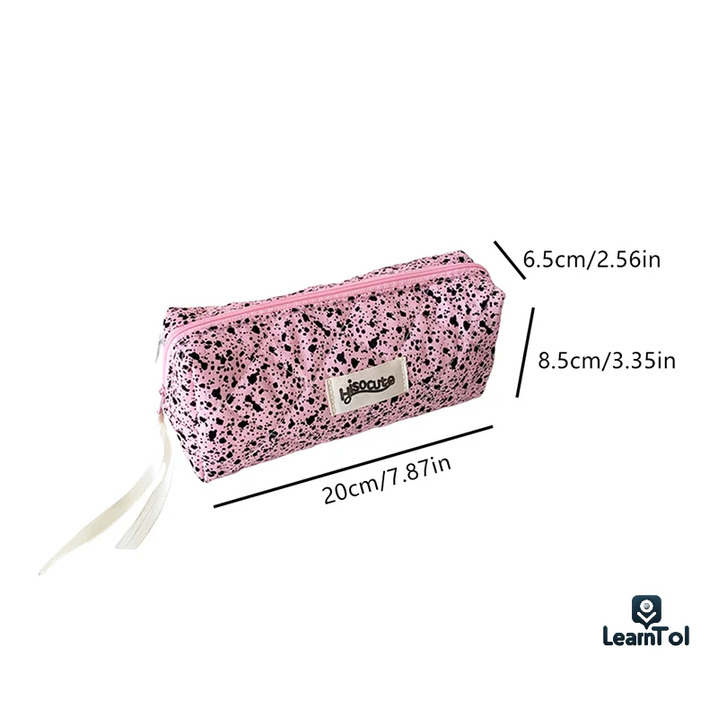 Ink-splashing Ribbon Pencil Case Makeup Bag Brush Data Cable Storage Bag Stationery Organizer Pen Bag