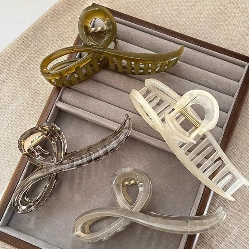 Pinza para el pelo con lazo de Color gelatina elegante para mujeres y niñas, adorno para el cabello dulce, diadema trasera, pinzas para el cabello, horquilla, accesorios para el cabello de moda