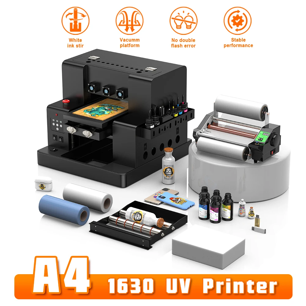 

A4 UV Printer L805 UV DTF Direct to Flatbed Printing Machine with Varnish for Metal Wood Plastic UV Inkjet Printer A4 UV Printer