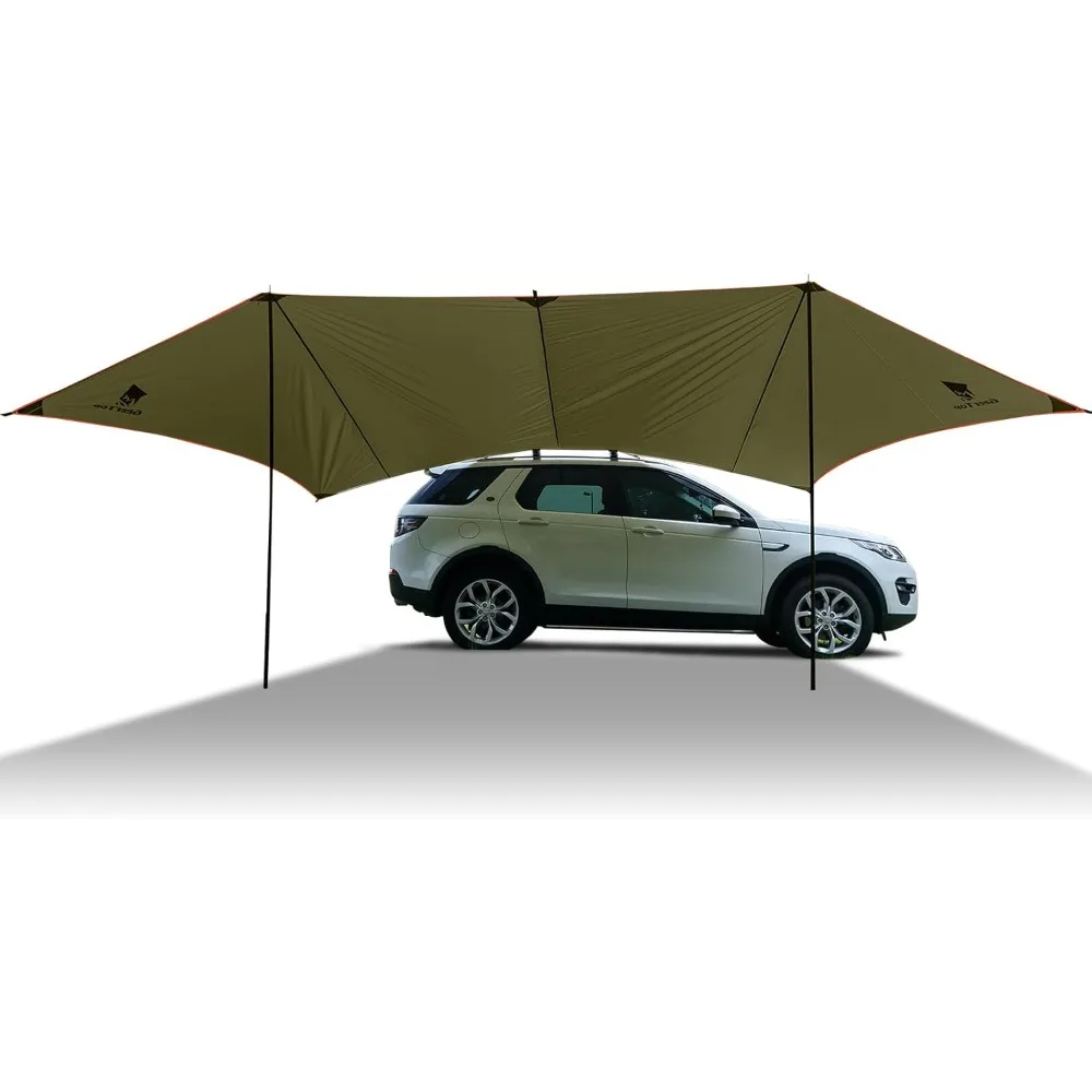 

Large Car Side Camping Awning 19 x 11 ft SUV Canopy Tarp Waterproof Outdoor Vehicle Sun Shade Shelter for Truck, MPV, Van, Camp