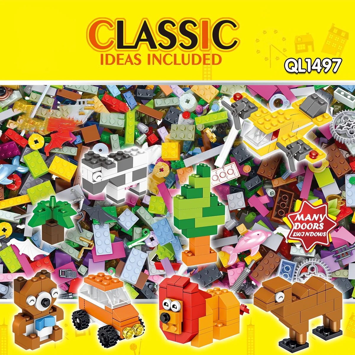 Enhanced creativity! Small Size Colorful Building Bricks & Base Plates Set, DIY Construction Blocks, Compatible with Major Brand