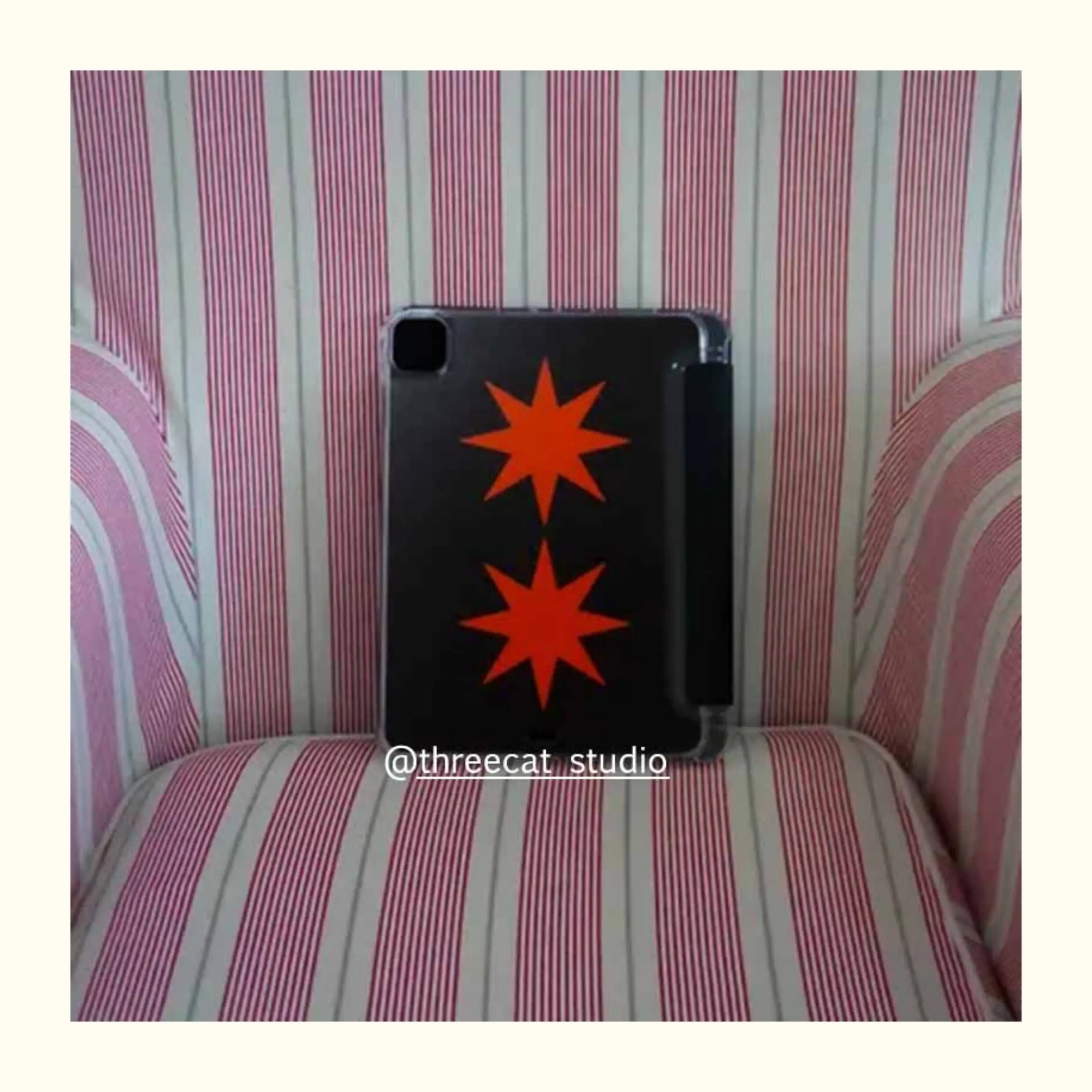 Korean Ins Niche Red Star Glitter Design - For iPad Case iPad 11 Air 7 6 5 4 10 Pro 7 8 9 10 - Y+3 Fold Cover with Pencil Slot