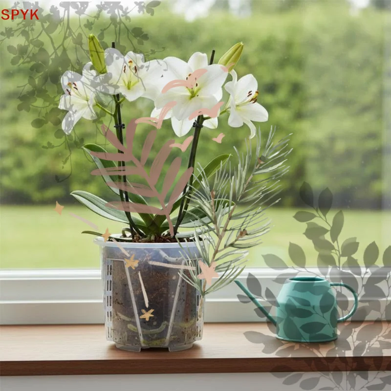 Plastic Root Control Transparent Flower Pot Breathable Beautiful: Phalaenopsis Orchid Pots Stomata Planting