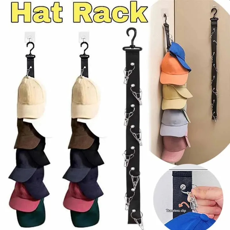 1PC Hanging with Hook with Metal Clips Hat Collections Caps Rack Hat Golf Caps Stand for Baseball Caps Golf Caps