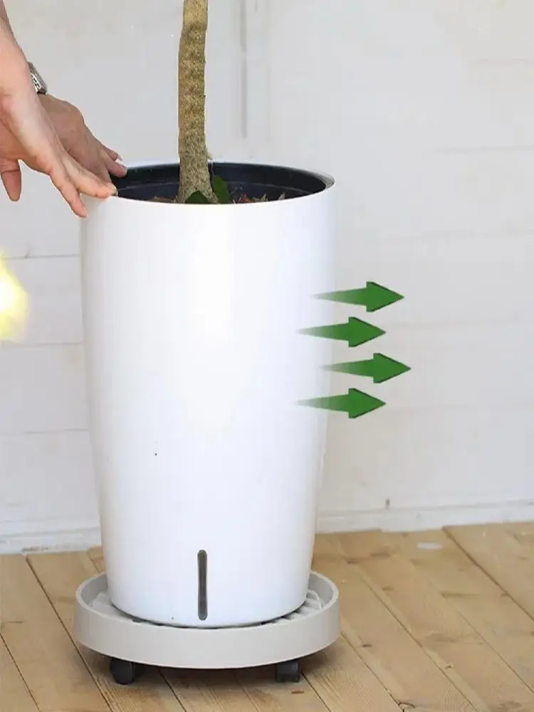 Plateaux de support de Pot de fleur mobiles, plateau de Pot de fleurs multifonctionnel en plastique, racine Anti-regulement avec roues, Base de disque de fleur, jardinage