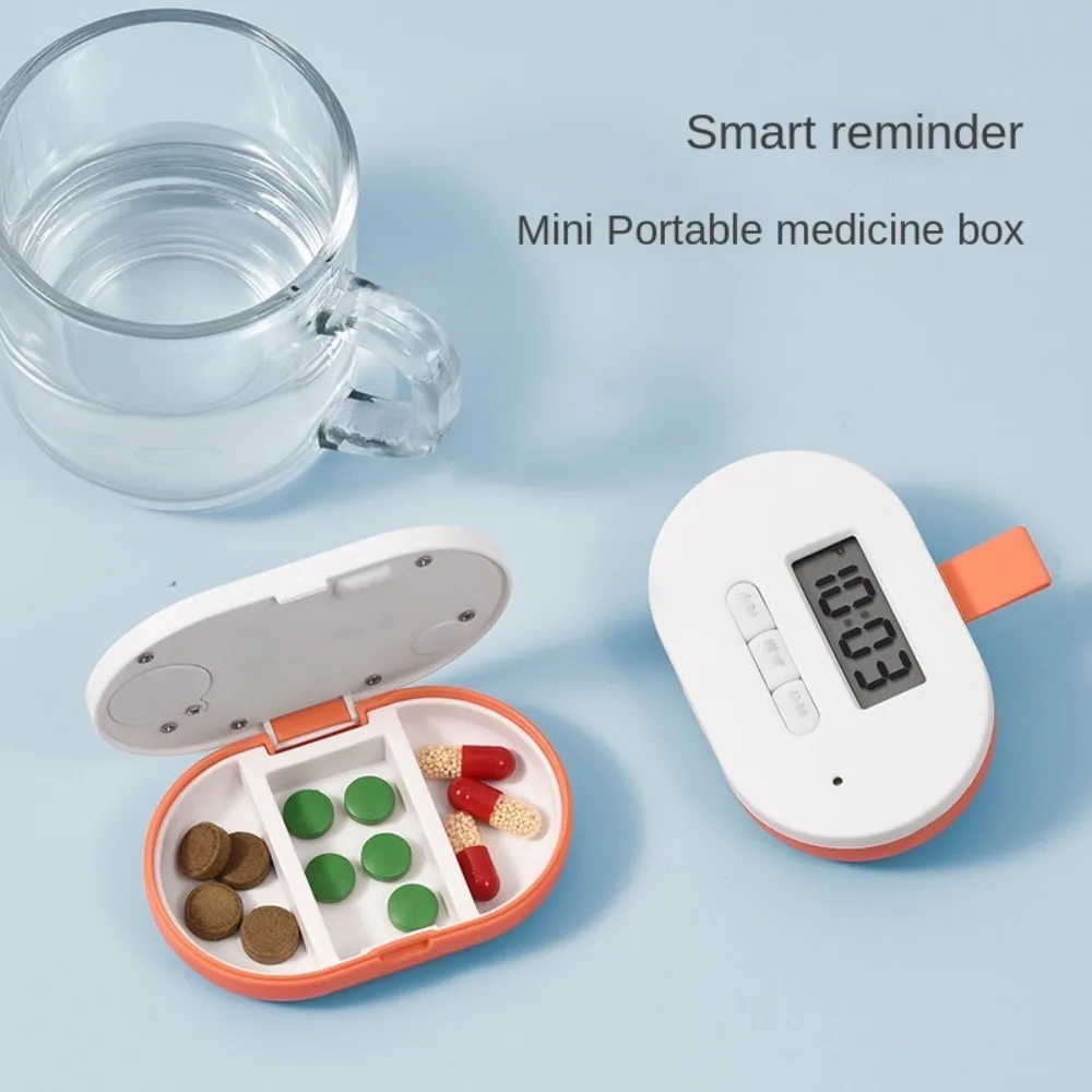 Electronic Pill Box Reminder Smart Elderly Timed Voice Alarm Clock Medication Reminder Dispensing Portable