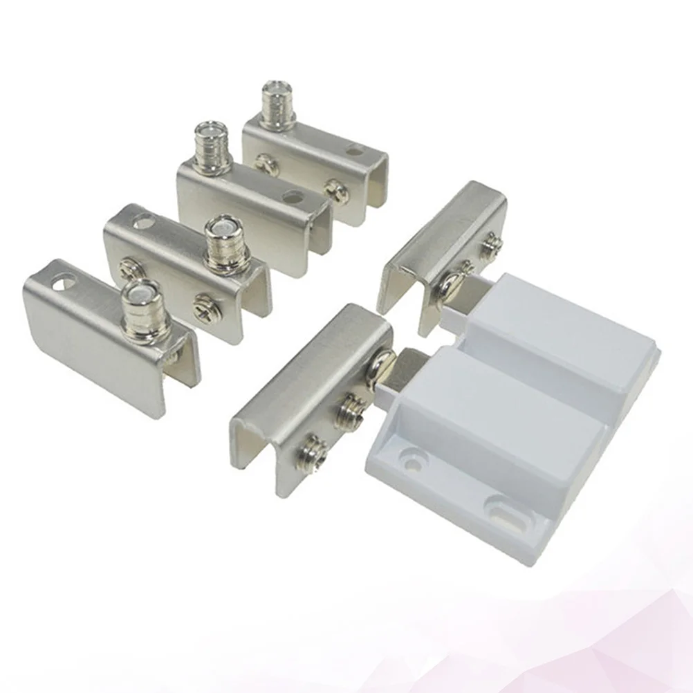 

2Pcs Glass Door Hinges Stainless Steel Brushed Free Opening Revolving Shaft Cabinet Door Hinge Furniture Glass Fittings S Size