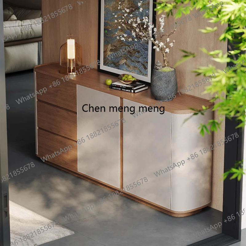 zk178Modern luxury solid wood multilayer leather Storage locker drawer type storage living room cabinets Side Cabinet Home Furni