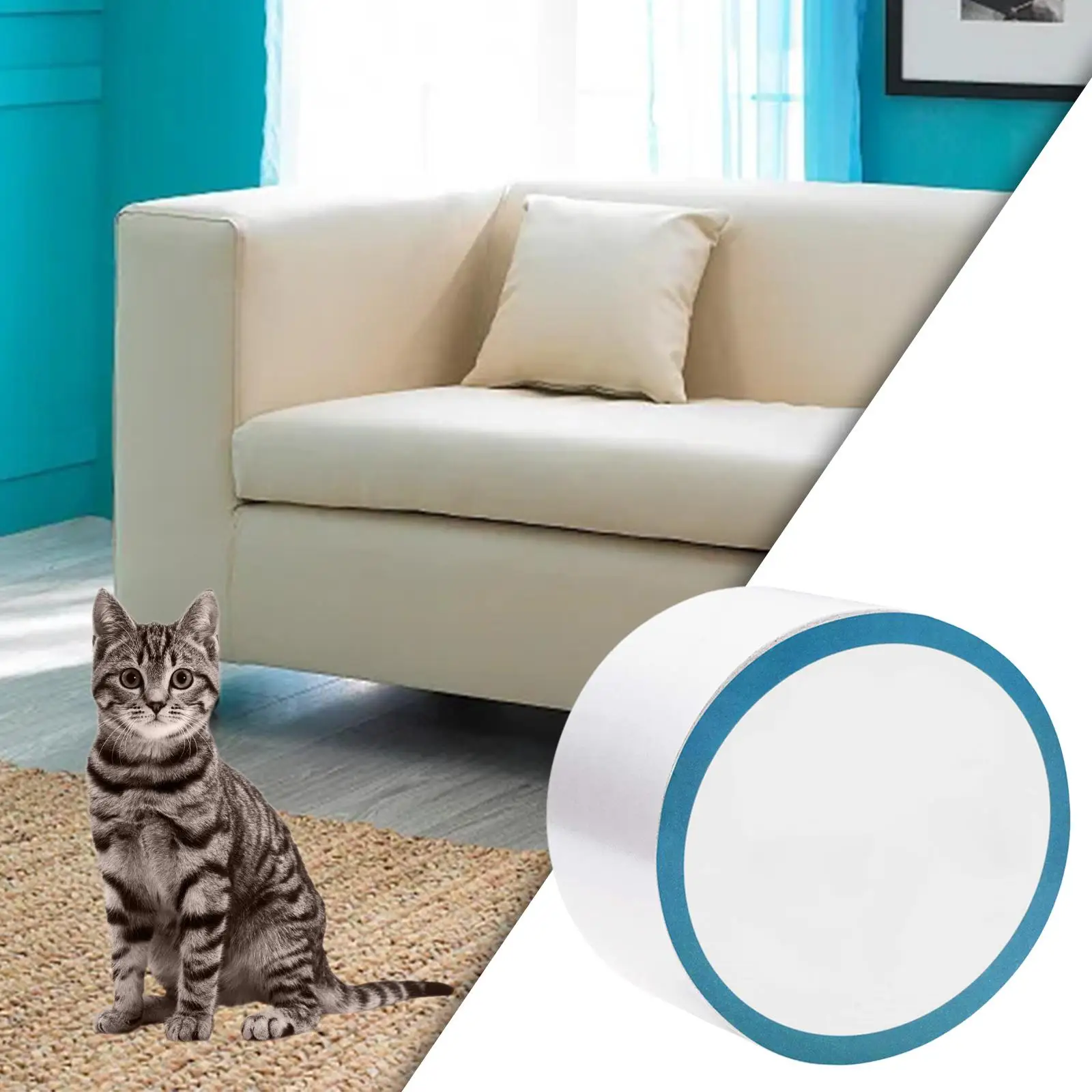 

Cat Training Adhesive Tape Cats Scratch Furniture Protector Tape for Carpet