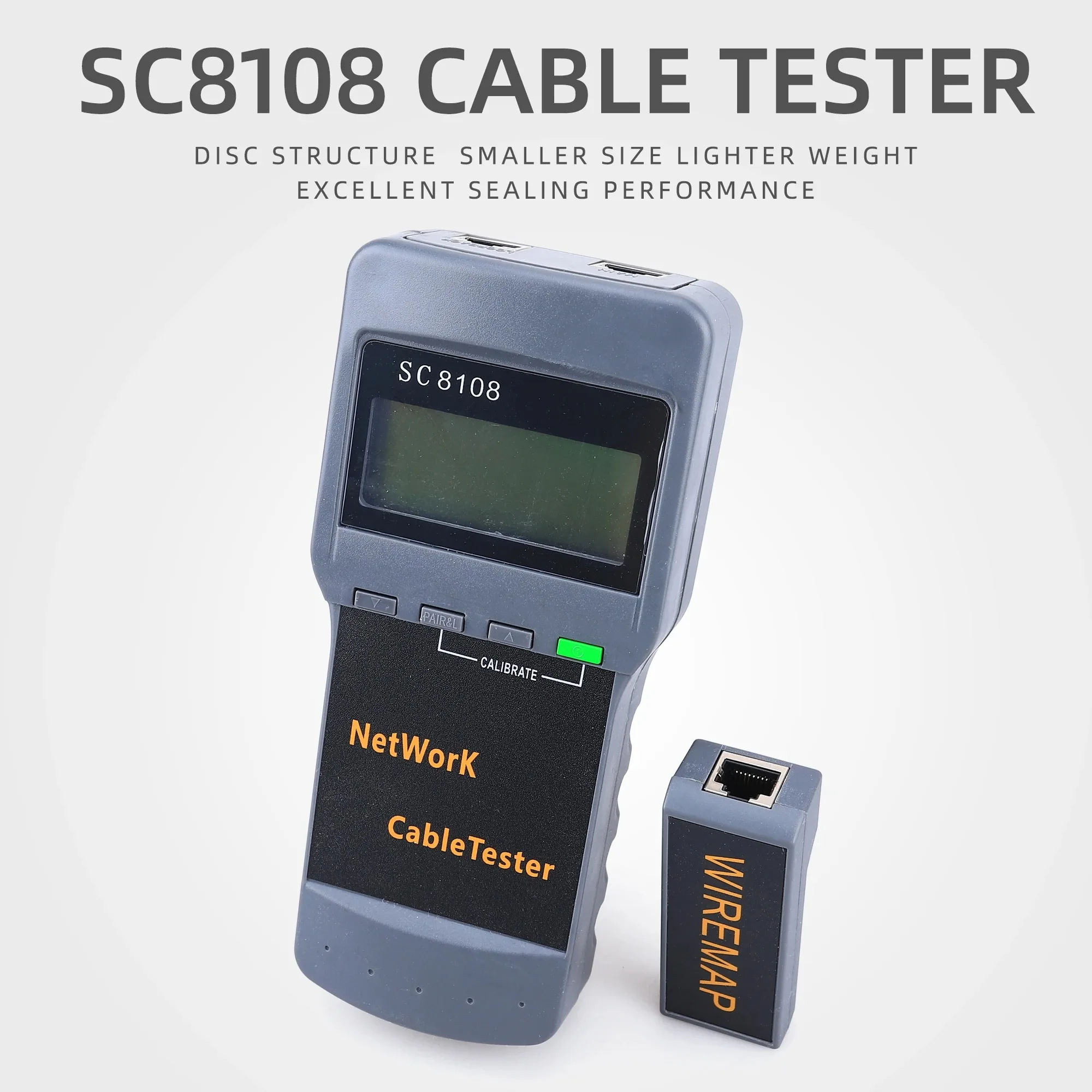 SC8108 LCD Digital PC Data Network CAT5 RJ45 LAN Phone Cable Tester Meter Tester di rete Wireless multifunzione portatile