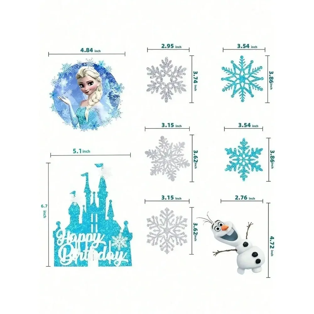 2026 8PCS F-r-o-z-e-n Cake Toppers Set Themed, Ideal for Kids' Birthday Parties,  Must - Have Frozen Party Supplies view 5