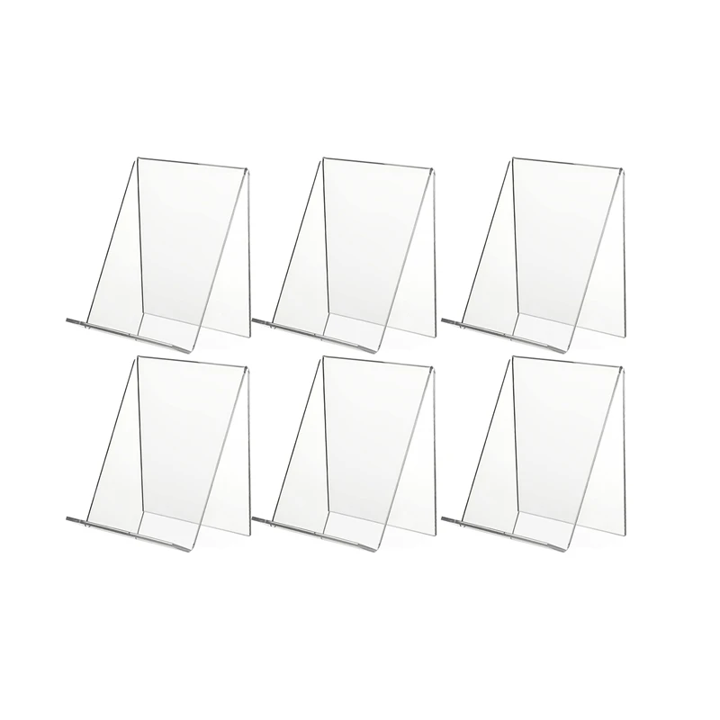 

6 Pack Acrylic Book Stand,Clear Acrylic Display Stand, Clear Holder For Displaying Pictures,Jewelry,Watch Display Stand