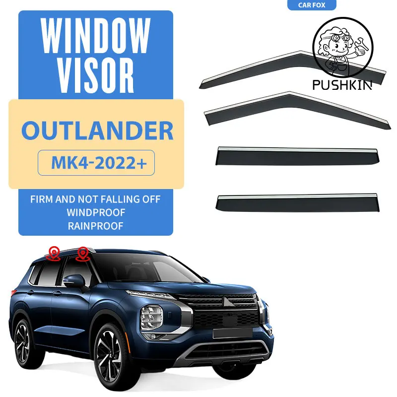 Car Window Visors For Mitsubishi Outlander mk4 mk3 2006-2023 Rain Guards Weathershields Sun Rain Deflectors Accessories