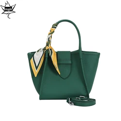 2025 New Trend Green White Color Trapeze Tote 100% Togo Cow Leather Women Handbag Designer Luxurious Shoulder Bag Sac