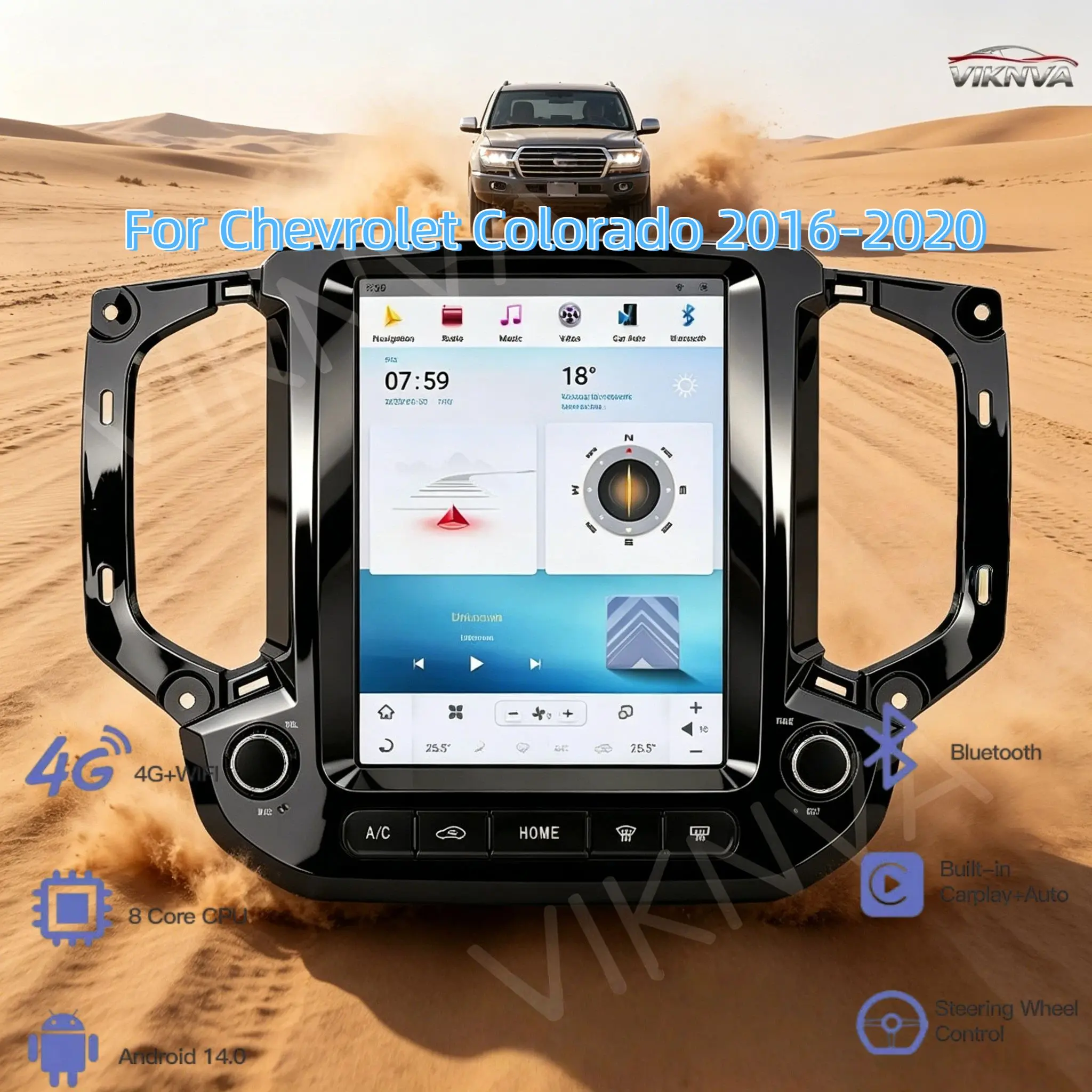 For Chevrolet Colorado 2016-2020 10.4inch Vertical Screen Android13 Car Radio GPS Car Radio with GPS Navigation Rear View Came
