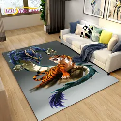 3D Mysterious Dragon Area Rug,Carpet Rug for Living Room Bedroom Sofa Doormat Decoration,Children Play Game Non-slip Floor Mat