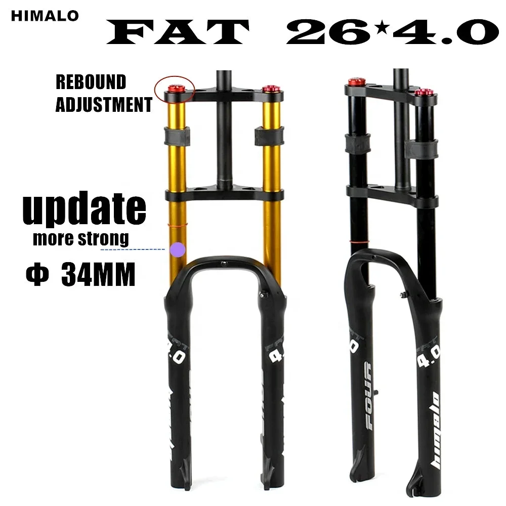 Fat Bike Fork,26''*4.0'' 135MM,Bicycle Fork Double Shoulder Air Suspension Forks for Snow Bike,Outdoor Cycling Equipment