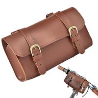 Motorcycle fork Bag PU Leather Tool Bag Motorcycle Saddle Organizer Bag Electric Scooter Vintage Front Organizer Bag Cycling Bag