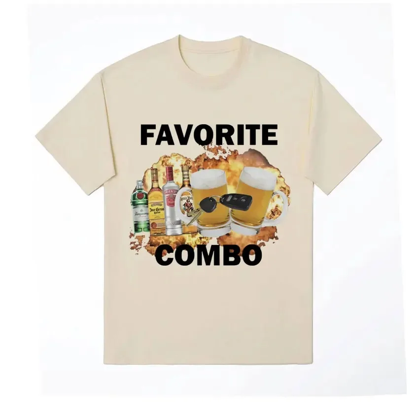 Śmieszne ulubione Combo Meme koszulka męska odzież damska wysokiej jakości t-shirty moda bawełniany T-shirt z krótkim rękawem swetry typu oversize