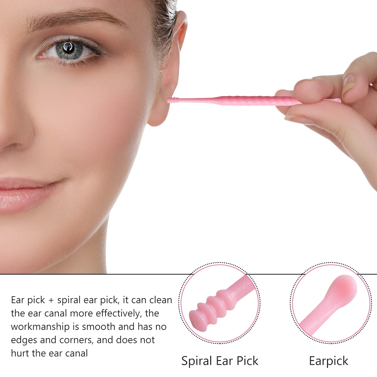 

20Pcs Ear Wax Picker Premium Plastic Disposable Ear Cleaner Smooth Safe for Skin Portable Lightweight Curette Tool Home Salon