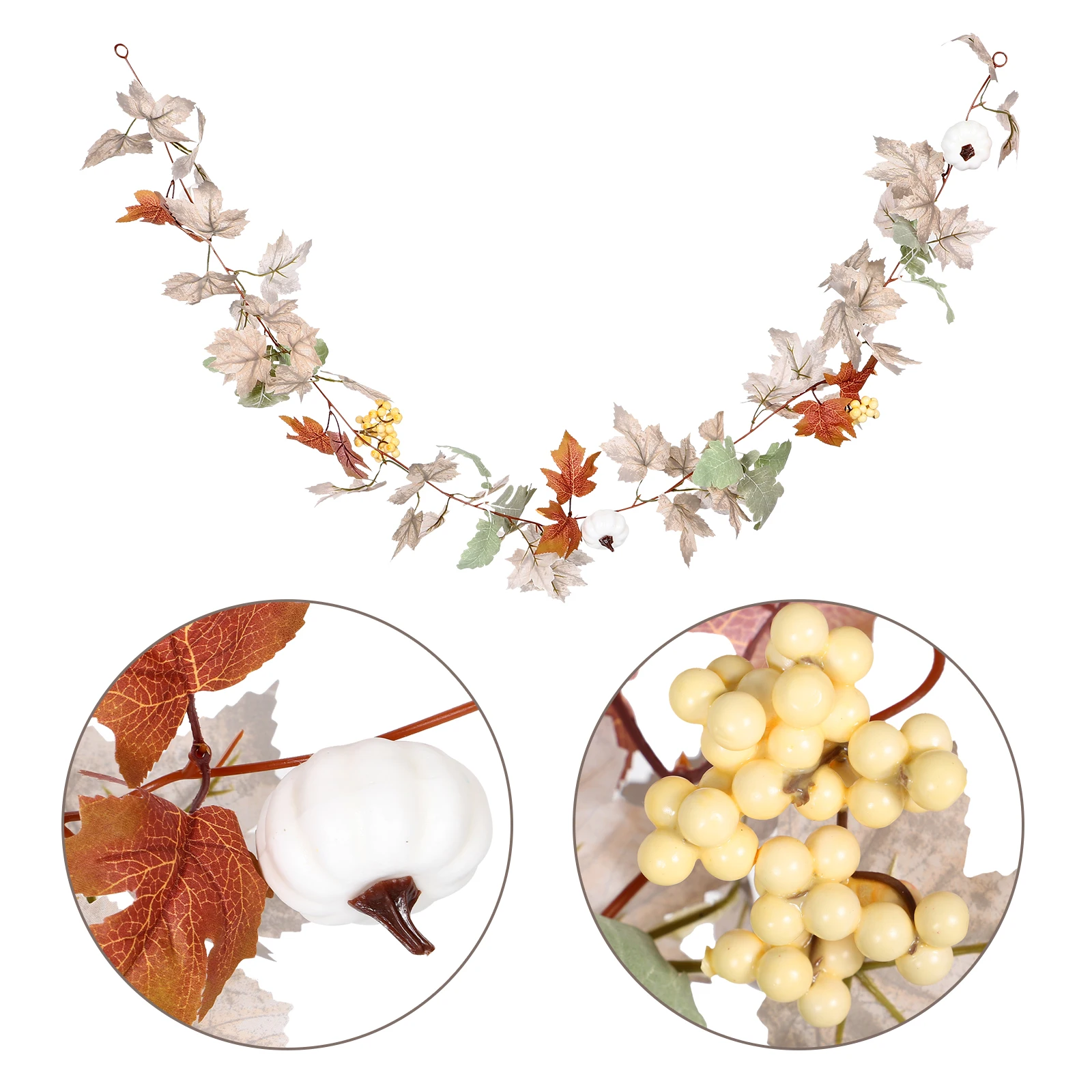 

Fall Decor Garlands Autumn Maple Leaf Wreath Wreaths for Front Door Orange Plastic