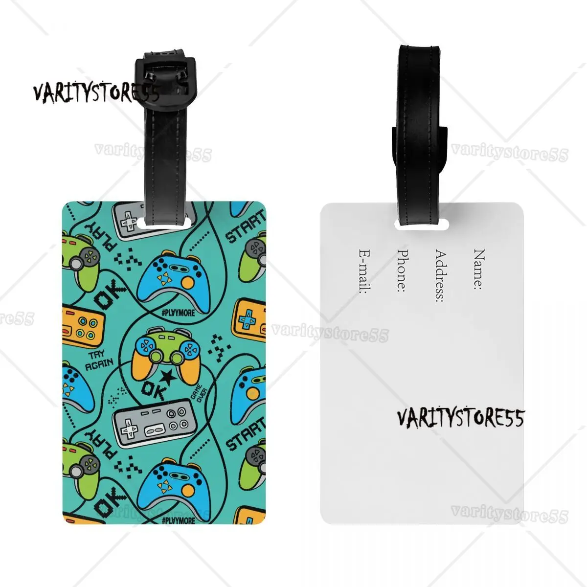 Custom Game Controller Luggage Tags Custom Gamer Gift Baggage Tags Privacy Cover Name ID Card