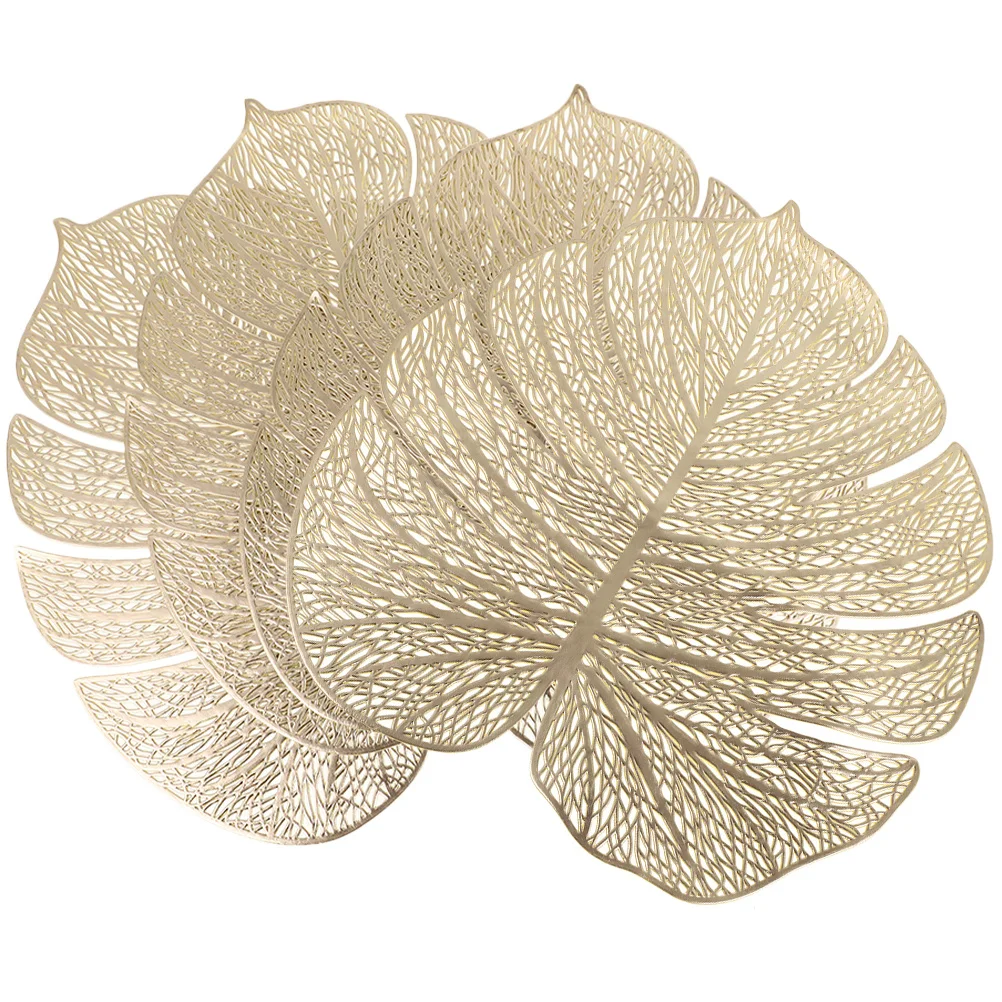 

4pcs Mats Dining Table Decor Leaf Shape Placemats Reusable For Kitchen Coffee Station Summer Party Decorations Dining Table Mats