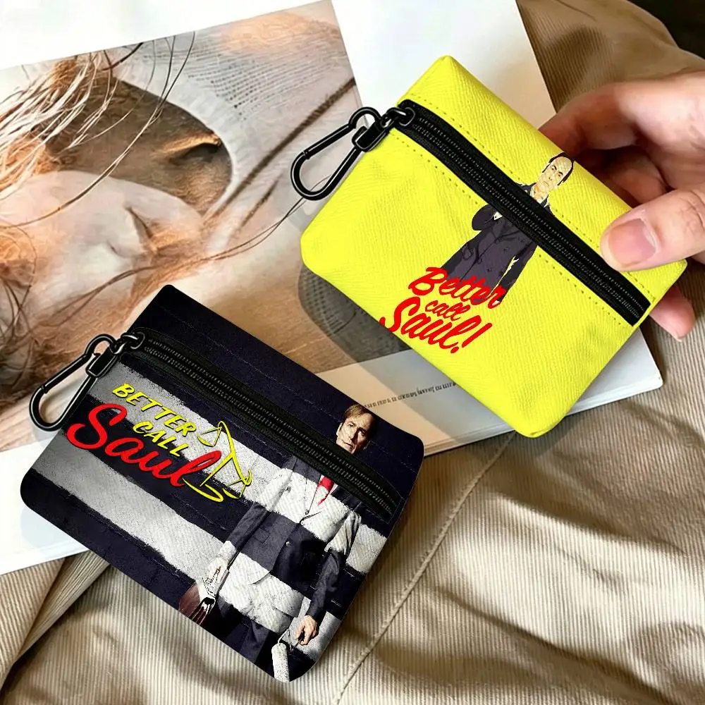 TV B-Better C-Call S-Saul Oxford Cloth Zipper Wallet Multifunctional Hanging Coin Bag For Credit Cards Keys Coins Earbuds