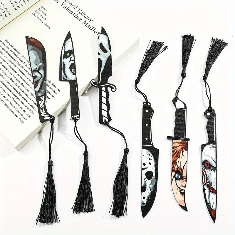 1pc Anime Horror Killer Bookmarks Fruit Knife Series Bookmarks Acrylic for Book Lovers Gifts for Fans Reading Markers
