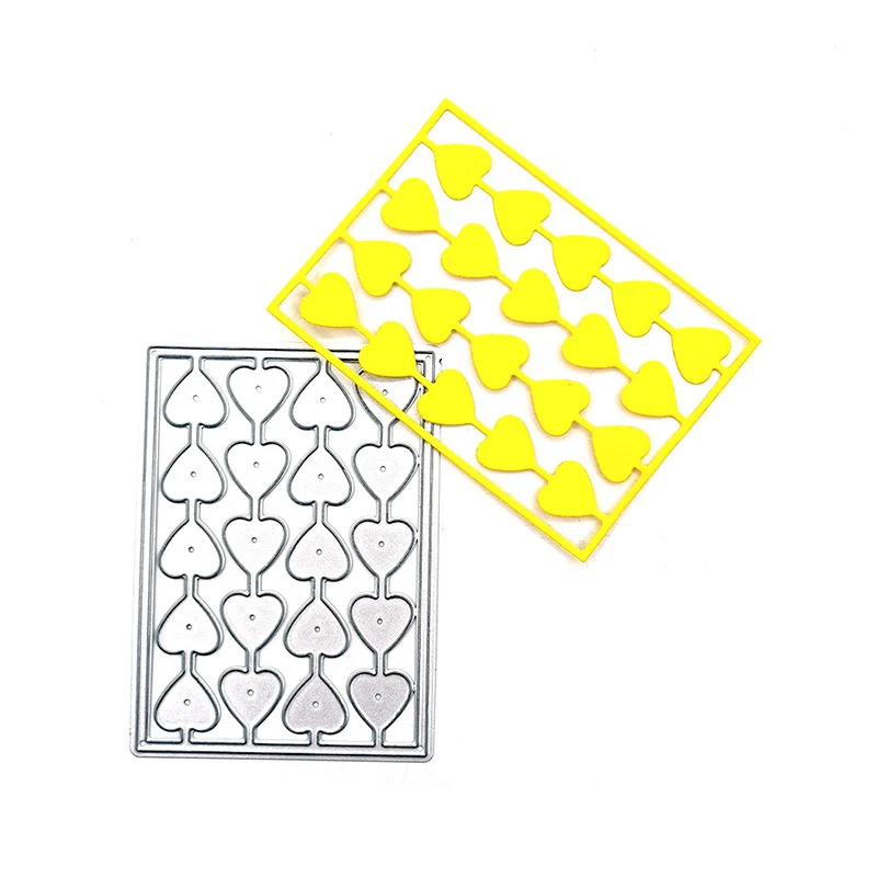 

Rectangular Border with Heart Background Metal Cutting Dies for DIY Scrapbooking and Card Making Decor Embossing Craft Die Cut