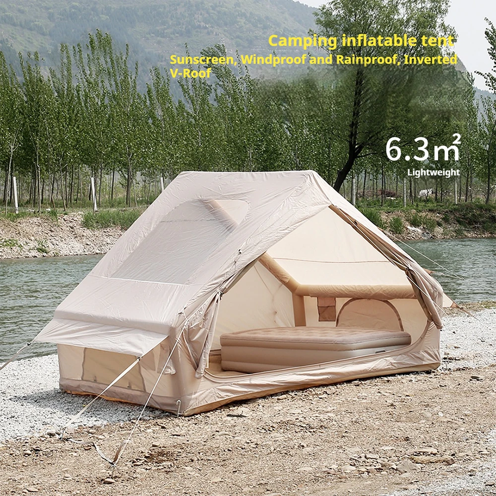 

Large Luxury Oxford Portable 5-6 Person Waterproof Durable Inflatable Airtight Camping Tent for Outdoor Use