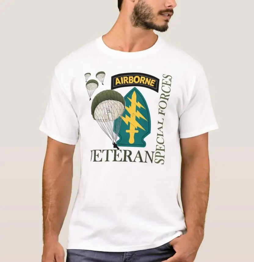 

Special Forces Veteran - Airborne Men T-Shirt Short Sleeve Casual 100% Cotton O-Neck Summer T Shirts