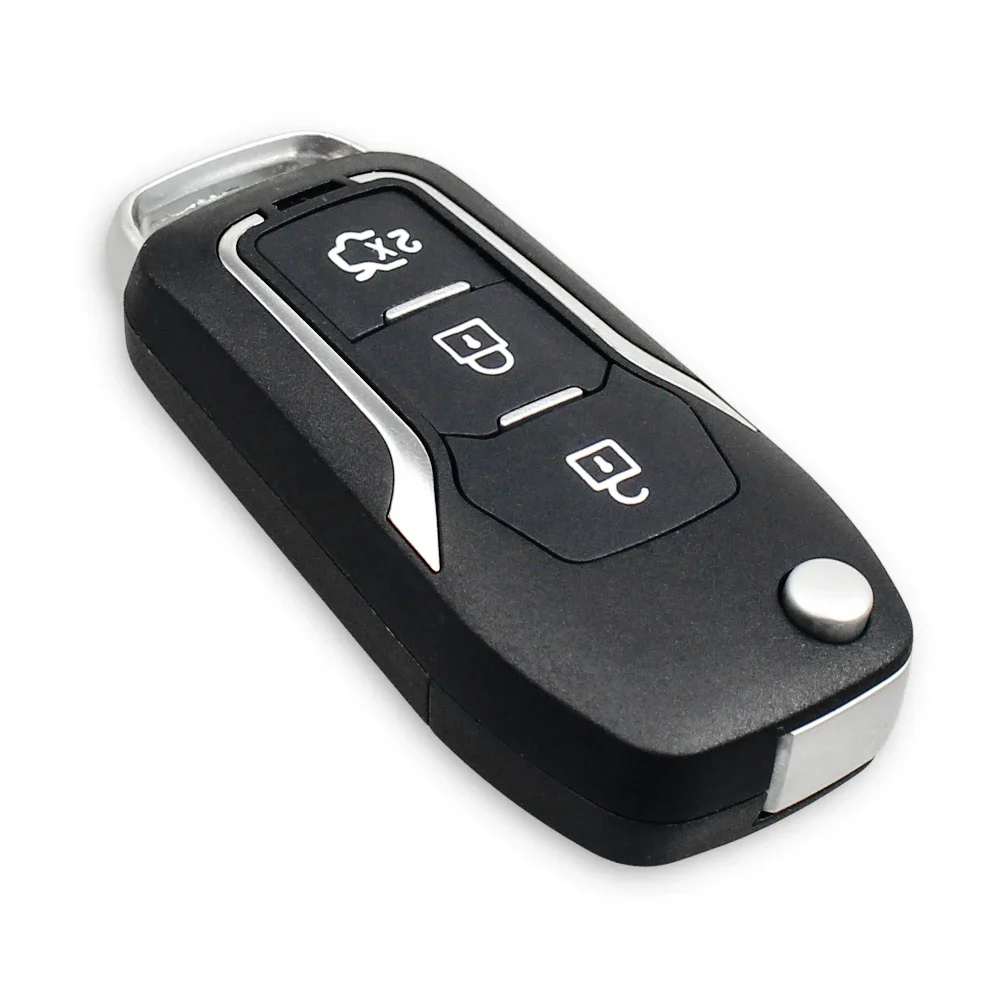 KEYYOU 3 Buttons Flip Folding Smart Remote Car Key Fob Shell Case For Ford Kuga C-Max Focus Fiesta Mondeo Galaxy HU101 Blade