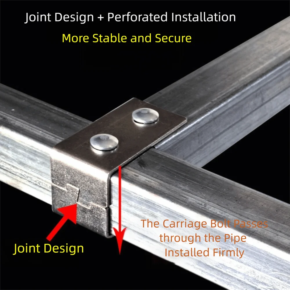 

40*40mm Square Tube Connector solderless galvanizing Pipe Fixed Joint Fixed Pipe Clamp carbon steel Clip Fastener Storage Rack