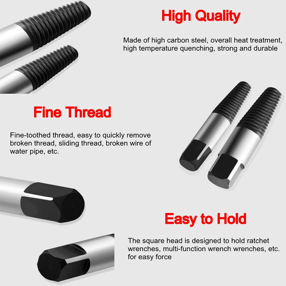 5Pcs/set Steel Broken Speed Out Damaged Screw Extractor Drill Bit Guide Set Broken Bolt Remover Easy Out Set Metal-working Drill