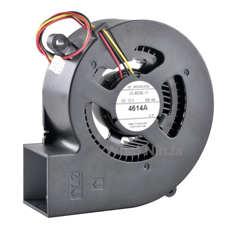 High-Speed 80mm Centrifugal Cooling Fan - CL-8028L-11 DC12V 260mA Quiet Cooling for Projectors & Printers