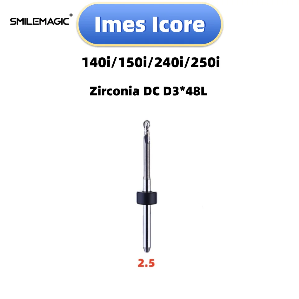 ЦИРКОНИЕВЫЕ фрезерные боры с алмазным покрытием боли Icore 140i/150i/240i/250i для циркония PMMA DC NC шлифовальные сверла 2,5/1,0/0,6