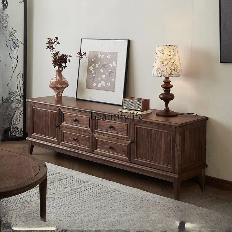 

LD33North American black walnut all-solid wood TV cabinet American retro style TV cabinet