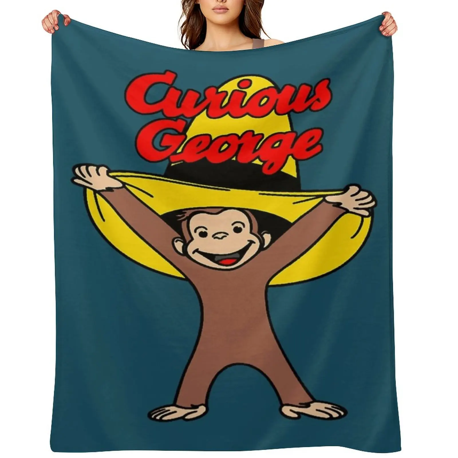 

Curious George In The Yellow Hat Throw Blanket Stuffeds Comforter Extra Large Throw For Decorative Sofa Blankets