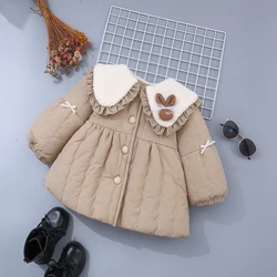 Autumn And Winter New Girls' Cotton Jacket Children's Plush Thick Coat Warm Cotton Clothing