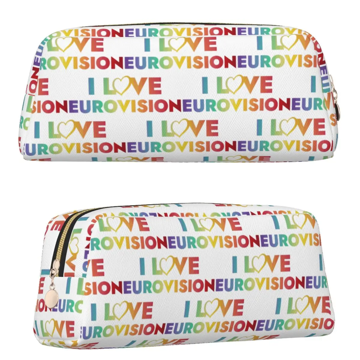 I Love Eurovision - Rainbow Pattern Pencil Cases for Students School Pen Box Pencil Bag Pencil Pouch Pen Holder