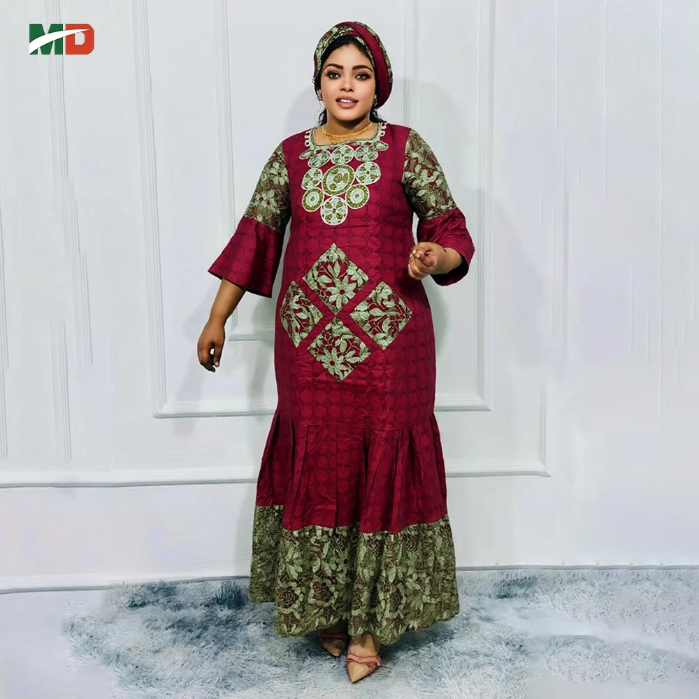 

Африканские платья для женщин, традиционное платье, турецкое платье, Абая, красный Базен Риш, роскошное элегантное вечернее свадебное платье, африканская одежда