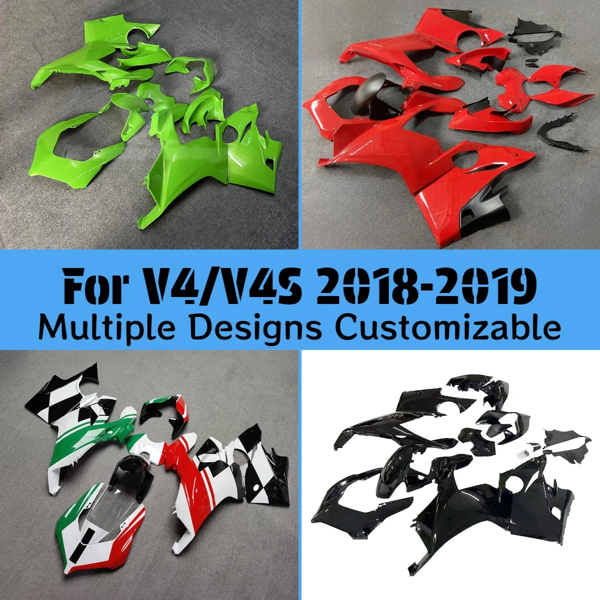 V4 2018 2019 Motorradverkleidungen für DUCATI V4S 18 19 ABS Kunststoff Verkleidungsset Panel Kit Karosserie Passend