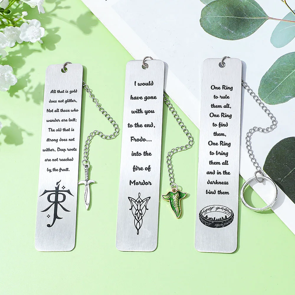 

1Pc Fantasy Metal Bookmarks (Gift Box) For Book Lovers, High Value Rings, Elf Leaves, Gothic Book Fans, Dark Academy Gifts