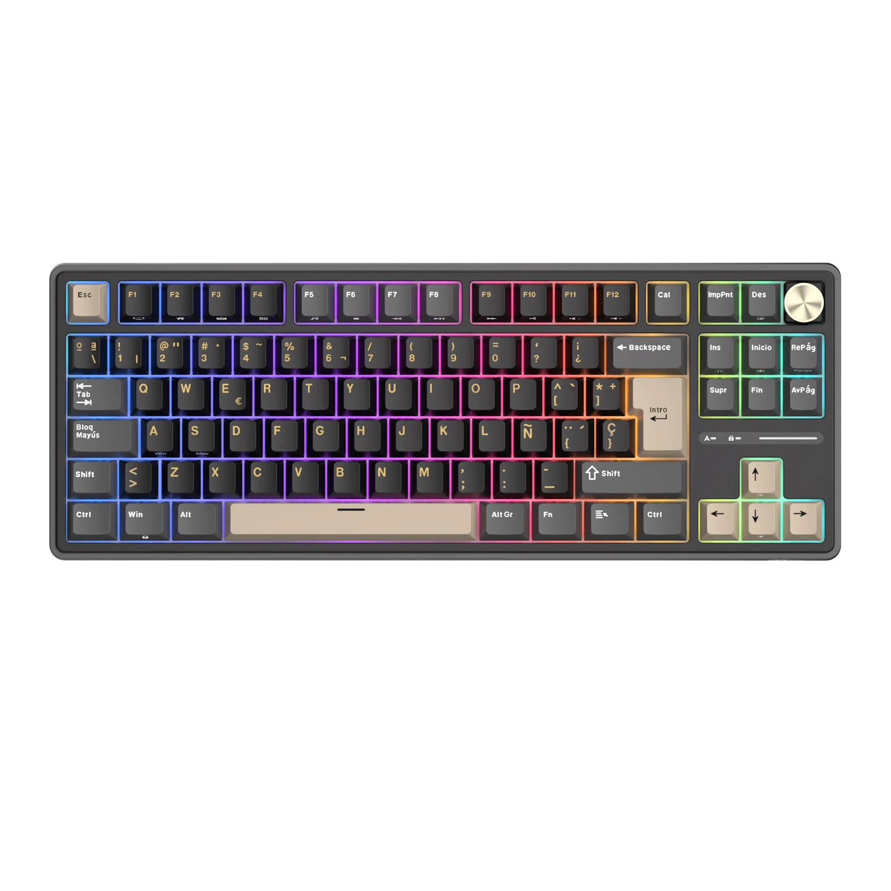 RK Royal Kludge R87Pro Gasket Mechanisch Toetsenbord 87% RGB Backlit Hot-swappable Bedraad Gamer-toetsenbord met Knop MDA PBT Keycaps
