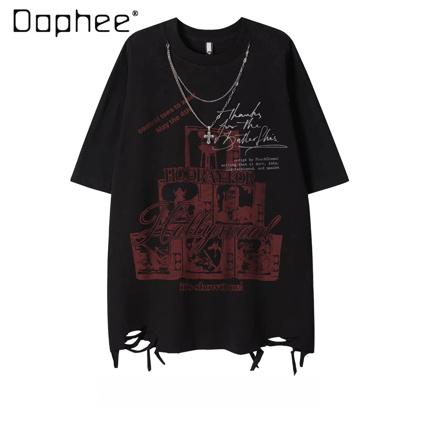 

Новая мужская футболка в американском ретро-стиле с буквенным принтом, черно-белая, свободного кроя, с круглым вырезом, с коротким рукавом, коллекция Лето 2026